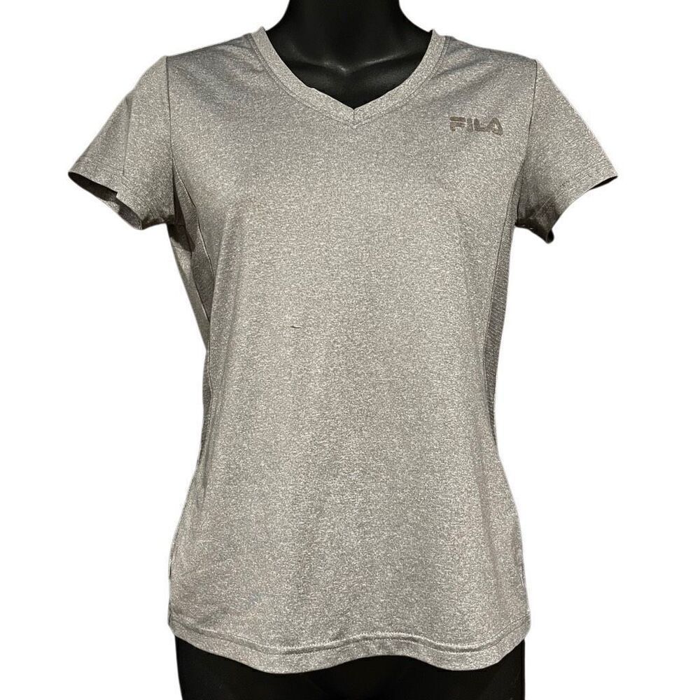 Fila Heather Gray V-Neck Workout Shirt Girl’s Large 14-16